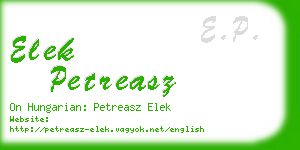 elek petreasz business card